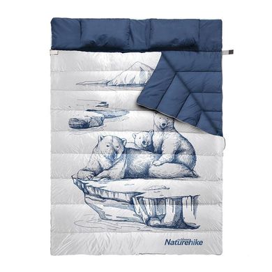 Спальний мішок Naturehike Double Sleeping Bag with Pillow "Polar bear" NH21MSD06