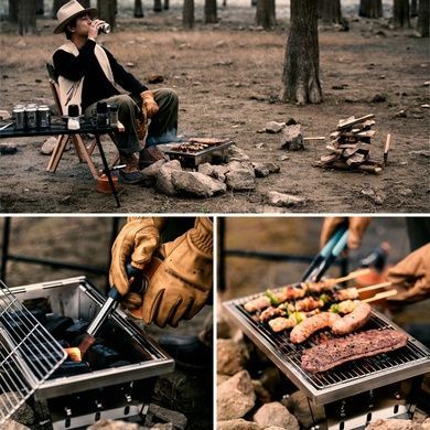 Складаний гриль-барбекю Naturehike Wild valley Glamping NH20CJ006 сірий 6927595767672 фото
