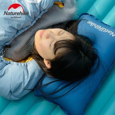 Подушка самонадувна Naturehike Sponge automatic Inflatable Pillow NH17A001-L light blue 6927595777411 фото