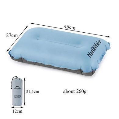 Подушка самонадувна Naturehike Sponge automatic Inflatable Pillow NH17A001-L light blue 6927595777411 фото