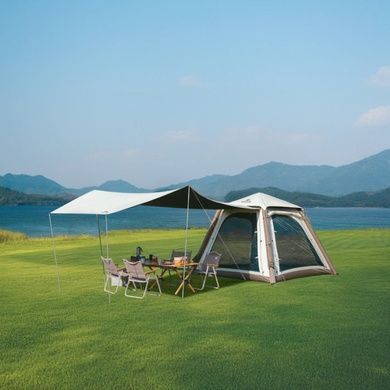 Палатка четырехместная автоматическая надувная с тентом Naturehike Ango CNK2550WS017 brown 6977465869852 фото