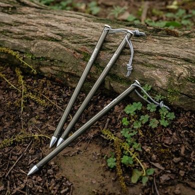 Кілки туристичні полегшені Naturehike CNK2650PJ014, прямі, 18 см, 6 шт, сірий 6927595712863 фото