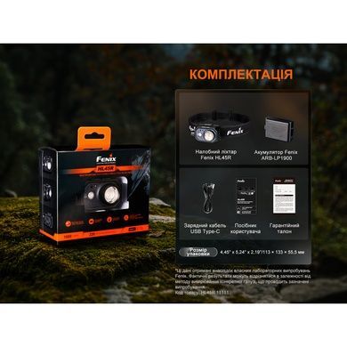 Ліхтар налобний Fenix HL45R LED з безконтактним датчиком HL45RLED фото