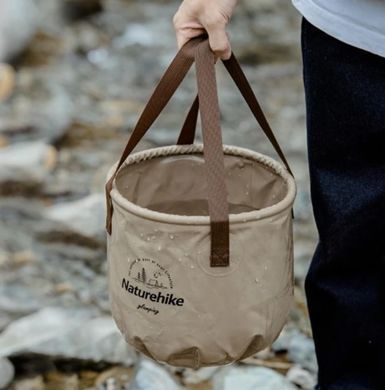 Відро складане Naturehike Round bucket PVC 10 л NH20SJ040 light coffee 6927595764619 фото