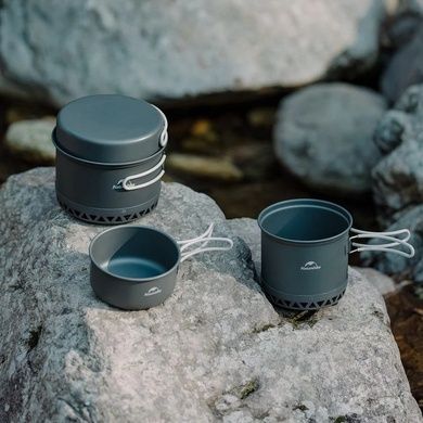 Набір посуду Naturehike (казанок, миска) 1.2 л CNK2300CJ0002 сірий 6976023929595 фото