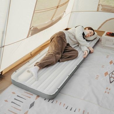 Матрац надувний одинарний Naturehike CNK2450WS035 95 мм із вбудованою помпою white 6927595796962 фото