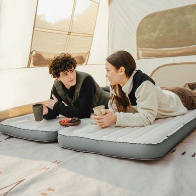 Матрац надувний одинарний Naturehike CNK2450WS035 95 мм із вбудованою помпою white 6927595796962 фото