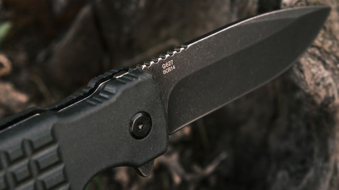 Ніж складаний туристичний Ganzo G627 (8.8 см) 8CR14 / PP чорний G627-BK фото