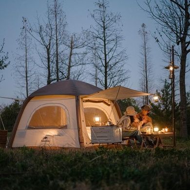Палатка надувная Naturehike III (3-х местная) 150D polyester CNH23ZP12002 бежевая 6976023923401 фото