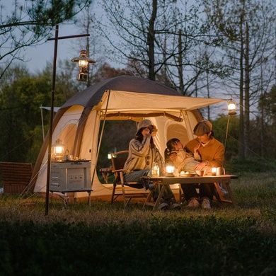Палатка надувная Naturehike III (3-х местная) 150D polyester CNH23ZP12002 бежевая 6976023923401 фото