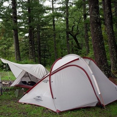 Палатка Naturehike Hiby IV (4-х местная) 40D NH19ZP005 gray/red 6927595742891 фото