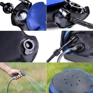 Душ похідний Naturehike 11 л NH17L101-D black/blue 6927595721872 фото