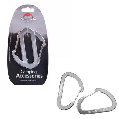 Карабин многофункциональный Naturehike 65 мм 2 pack NH15A002-H silver 6927595717134 фото