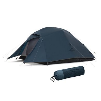 Намет надлегкий тримісний з футпринтом Naturehike Cloud Up 3 UL NH18T030-T 20D dark-blue 6927595783290 фото