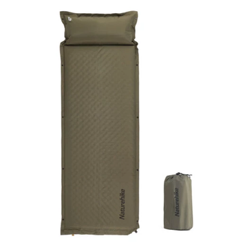 Килимок самонадувний з подушкою Naturehike 192х65 60 мм CNK2300DZ014 dark green 6976507663892 фото