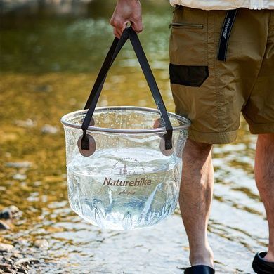 Відро складане Naturehike Round bucket PVC 10 л NH20SJ040 прозорий 6975641886761 фото