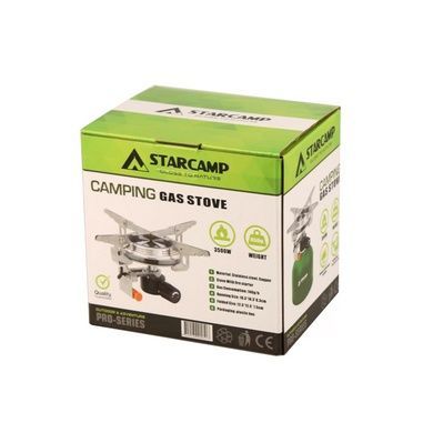 Горелка газовая Starcamp 3500W HX-CS06 silver SC105 фото