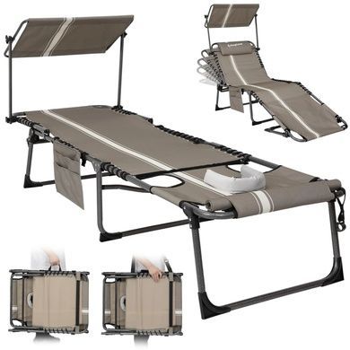 Шезлонг KingCamp Magnolia B10 Plus KC2520 grey/white KC2520_GREY/WHITE фото
