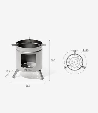 Печка дровяная Mobi Garden Wood Stove NX22666020 titanium 6926767312047 фото